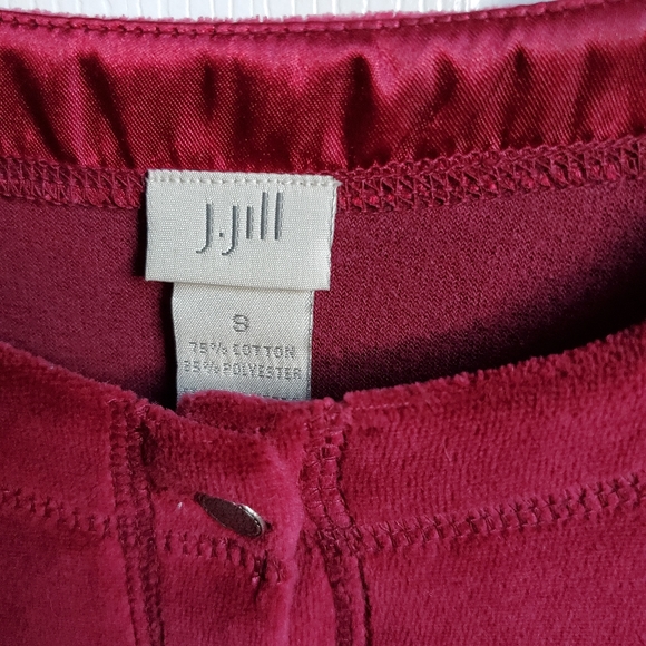 J. Jill Velvet Cardigan Top  Burgundy Mixed Buttons Small - Picture 6 of 14